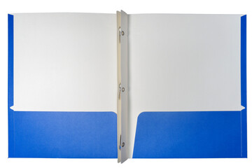 blue school folder isolated on white background