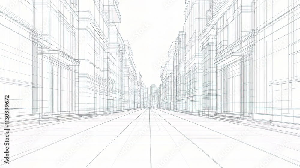 Poster abstract wireframe city background in vector format for design