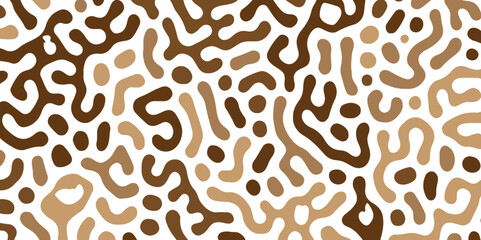 Seamless vector retro wave ornament line style. Pattern vintage floral textile element. 