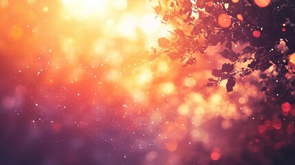 Fototapeta premium Abstract Nature Background with Sunlight and Bokeh Effects