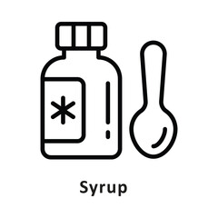 Fototapeta premium Syrup Vector Outline Icon. Eps 10 File