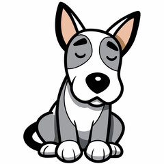 Obraz premium dog with black outline on white background