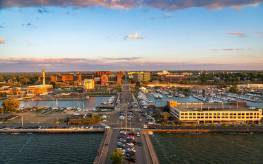 Bicentennial Tower, located in Erie, Pennsylvania, views of Downtown Erie PA