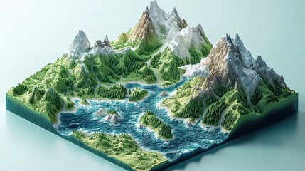 3D Isometric Tourism Map: Planning and Development of Scenic Routes
