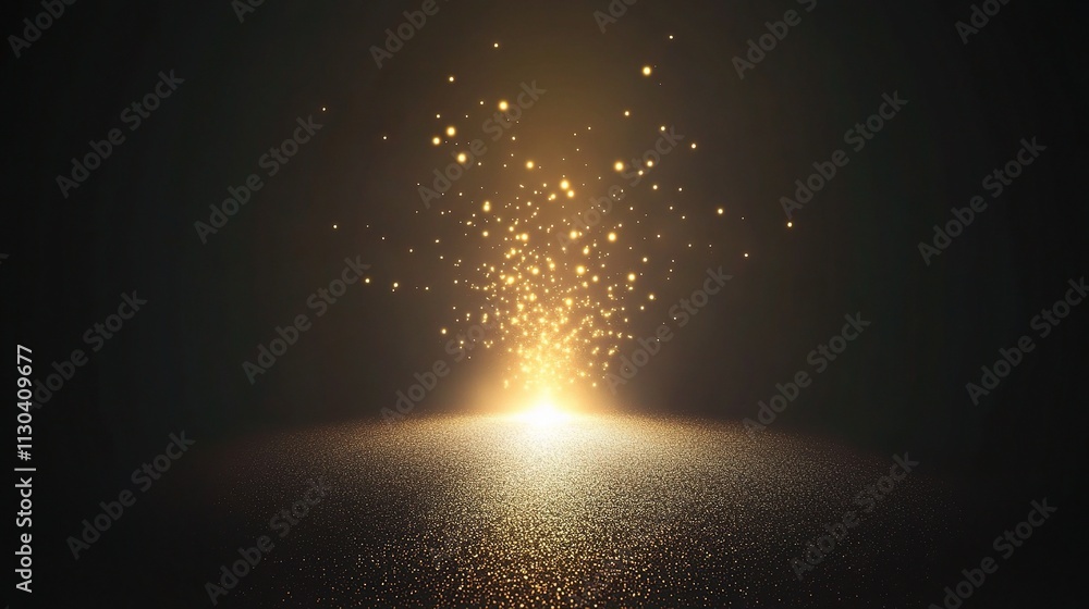Poster Dark Gradient Background with Glowing Light Effect for Design Use
