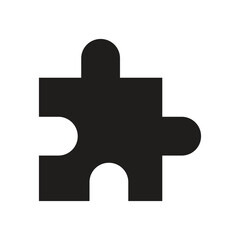 Obraz premium A Simple White Jigsaw Puzzle Piece on a Dark Gray Background