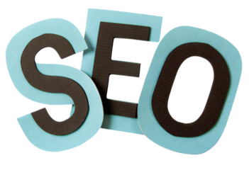 Cutout letters spelling SEO isolated with transparent background