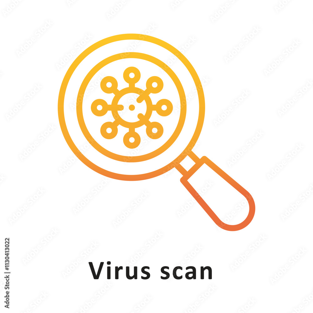 Poster virus scan gradient outline icon. eps 10 file