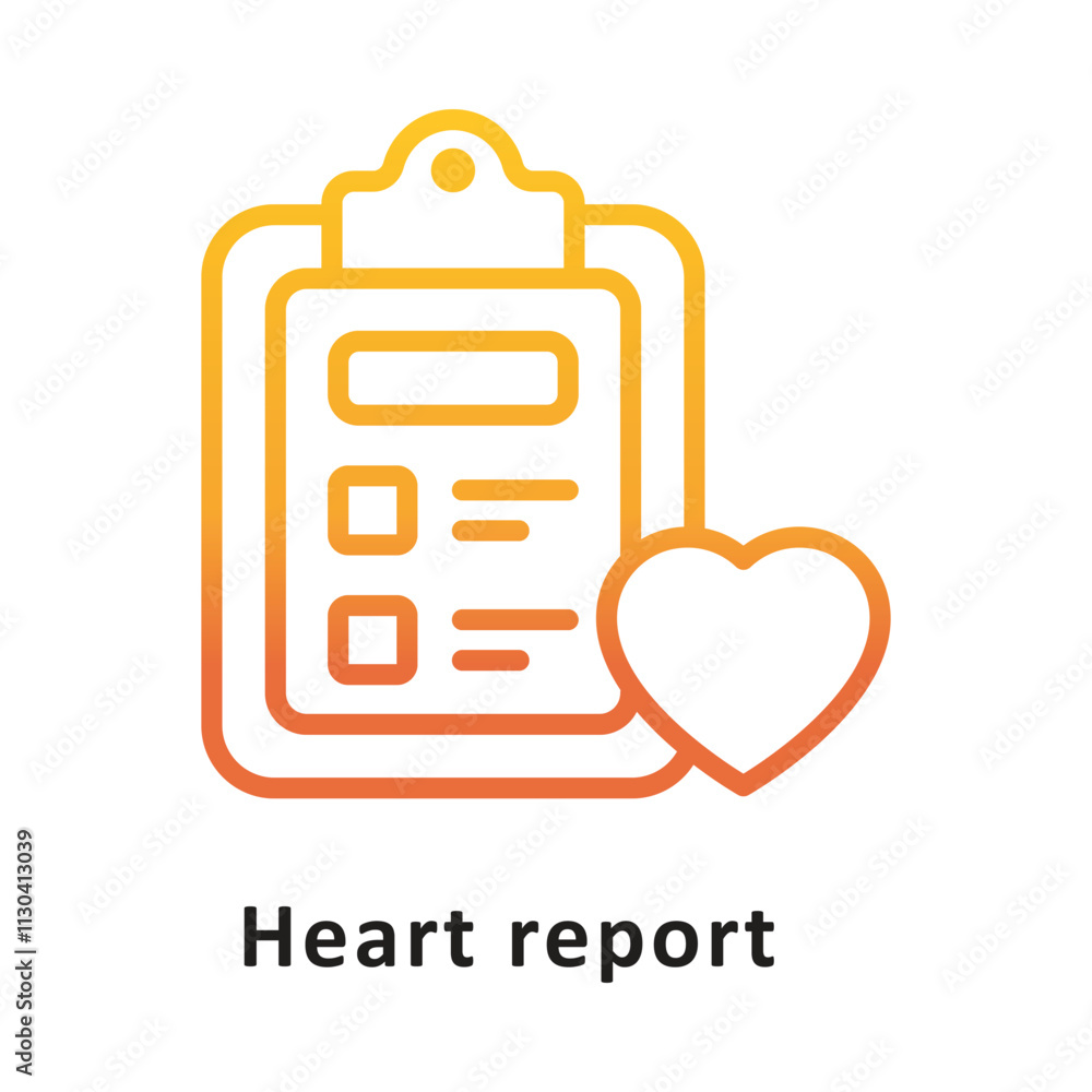 Poster heart report gradient outline icon. eps 10 file