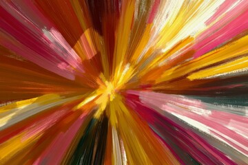 A vibrant explosion of yellow and pink rays bursting outward, evoking a sense of pure joy