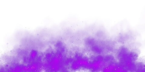 Fantastic purple smoke background. Magic purple smoke with glitter and small particles of twinkling stars. Fog with luminous particles. Purple vapor with stardust. Morning fog over land or water surfa © Orange Sky
