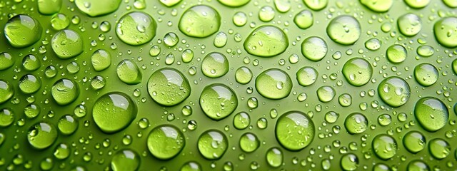 Abstract Green Background with Water Drops