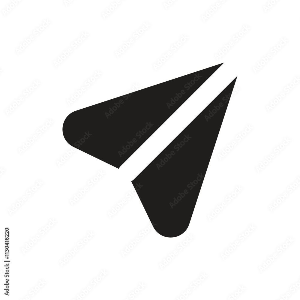 Poster pixelated white triangular shape with a dashed line