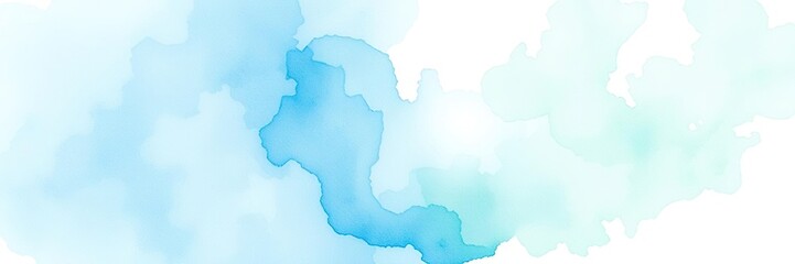 Obraz premium Watercolor artwork with soft blue and green stain, watercolor, stain splash