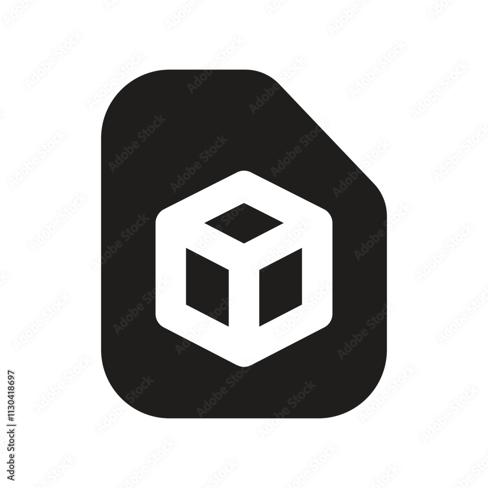 Poster white document icon with centralized 3d isometric 