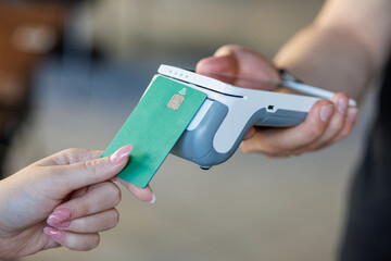 Contactless Payment with Green Credit Card