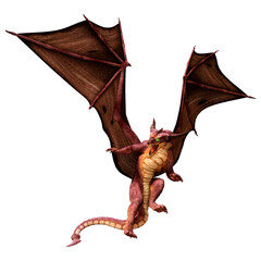 Obraz premium 3D Rendering Fairy Tale Dragon on White