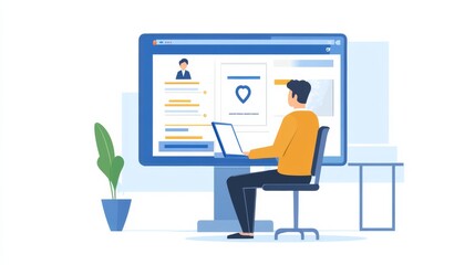 interactive KYC compliance interface with the user. Business professional interacting with a Know Your Customer (KYC) compliance and security interface on digital screen.