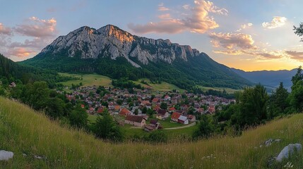 panorama of the mountains in the autumn