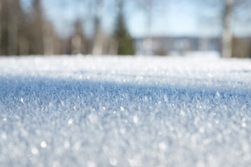 Winter snow covers the ground in Västanvik, Dalarna, Sweden creating a serene landscape