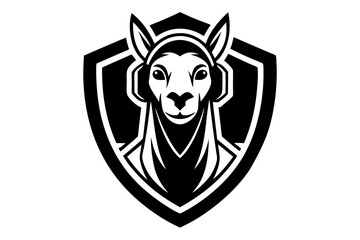 Fototapeta premium Llama mascot logo in a shield