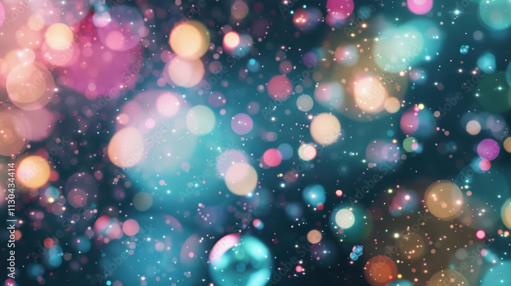 Aufkleber bright, colorful bubbles hover against a dark backdrop, forming an enchanting swirl of light and tex