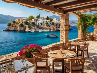 Fototapeta premium restaurant on the beach