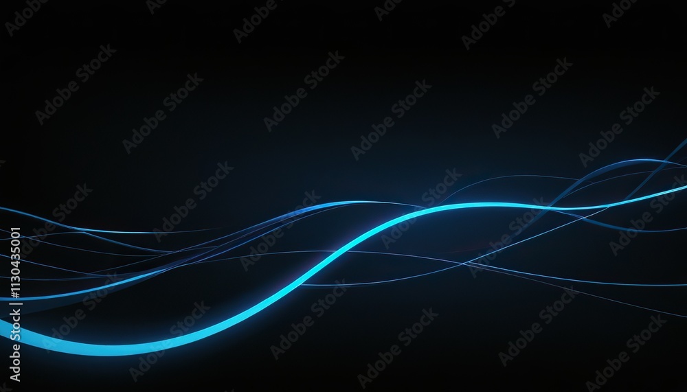 Poster a smooth blue wave of light on a dark background creating a calming visual effect 9