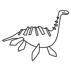 Obraz premium PNG elasmosaurus, swimming dinosaur clipart, transparent background