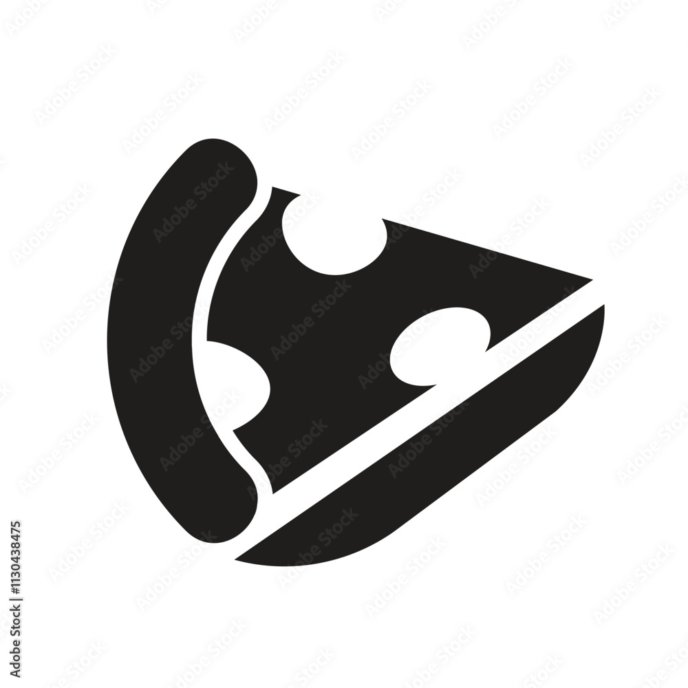 Poster abstract pixelated white shape resembling a simple face