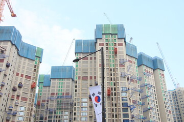 Apartments under Construction near Olympic Park in Seoul, South Korea