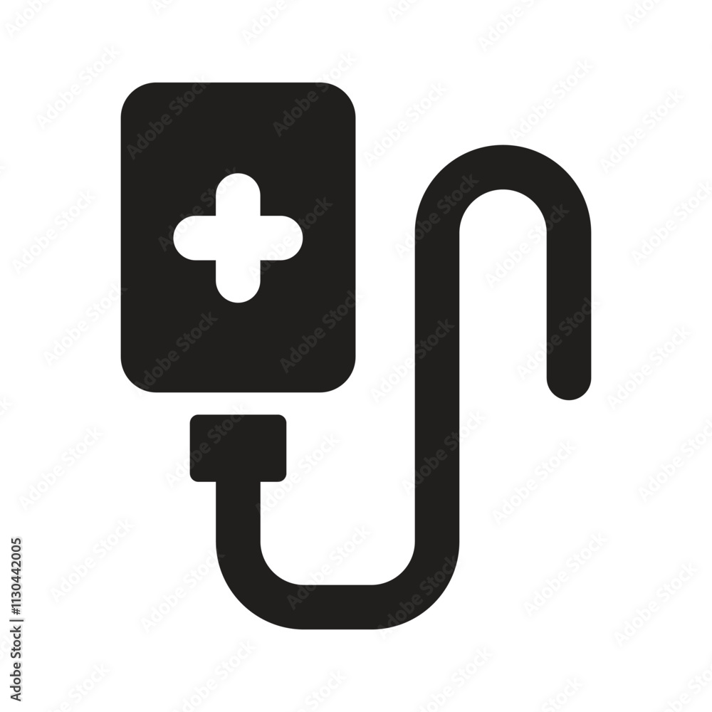 Poster abstract pixel art representation of a plug and cord