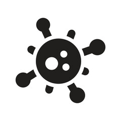 Abstract stylized snowflake design on a dark grey background.