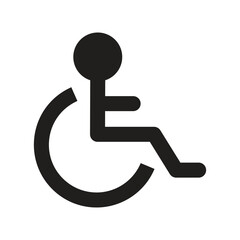 Pixelated accessibility symbol representing wheelchair users.