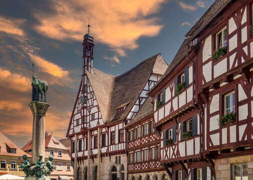 Skyline City Hall Forchheim Bavaria in Germany