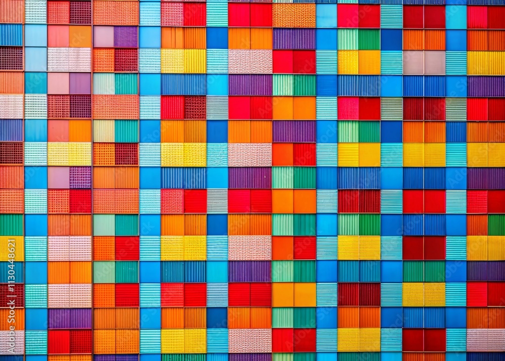 Aufkleber vibrant checkered architectural textures: colorful lines and patterns for modern backgrounds in digi