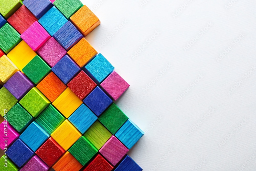 Poster vibrant colorful grainy square shapes on white background - abstract texture pattern for modern desi