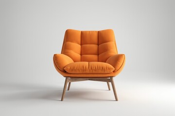 Orange armchair on light background