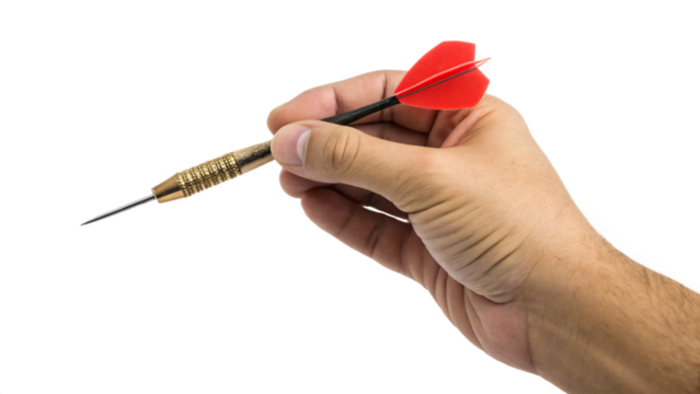 hand holding dart