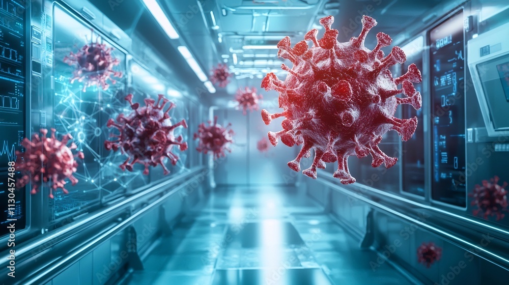 Poster holographic display of norovirus transmission networks and data nodes in a modern public health rese