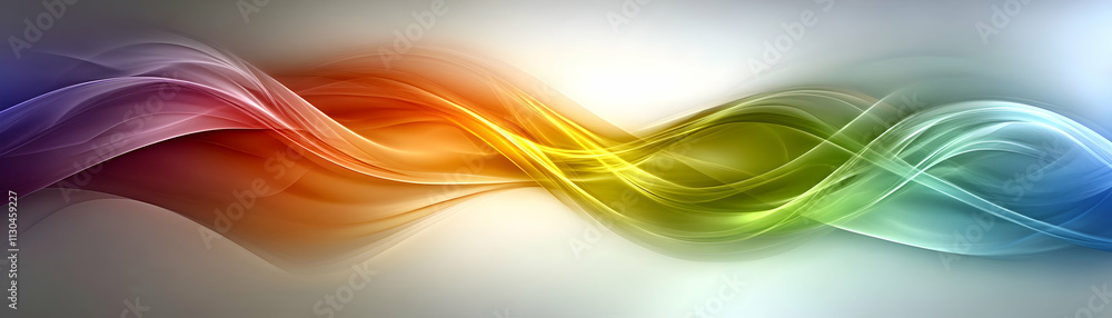 Poster abstract colorful wave background, vibrant hues flowing gracefully across a light gray canvas, creat