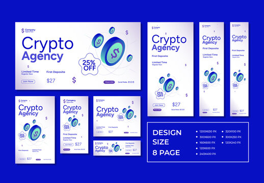 Cryptocurrency Web Banner Set