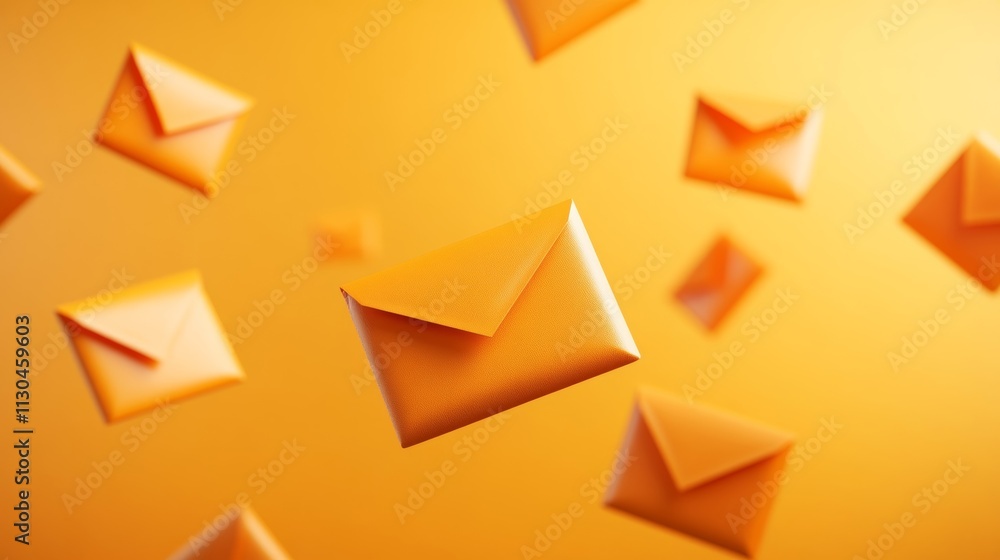 Aufkleber bold icymi text in 3d letters on a vibrant orange gradient background with a spotlight effect and sc