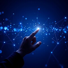 Digital transformation conceptual for next generation technology era AI Machine learning Hands touching