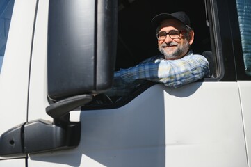 Portrait of a senior truck driver