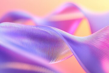 A dynamic, futuristic composition of flowing ribbon-like waves in vibrant shades of purple