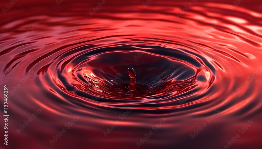 Poster a mesmerizing close-up of red water rippling, showcasing the dynamic movement of liquid. the intrica