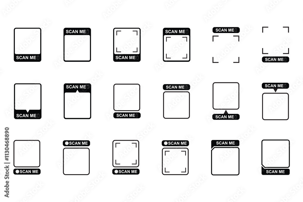 Fototapete qr codes for smartphone. qr code with inscription scan me with smartphone. scan me icon. scan qr cod