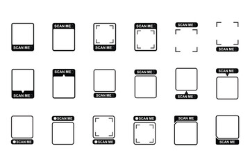 QR codes for smartphone. QR code with inscription scan me with smartphone. Scan me icon. Scan qr code icon for payment