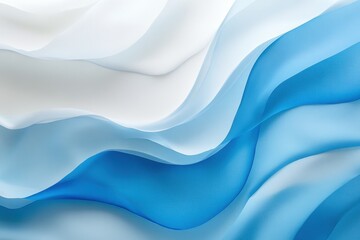 Obraz premium A flowing abstract wave design in soft shades of blue and white, representing movement and calmness